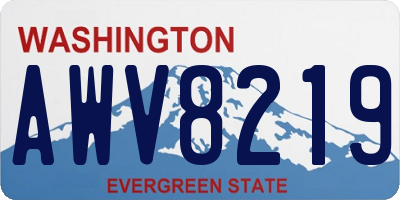 WA license plate AWV8219