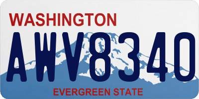 WA license plate AWV8340