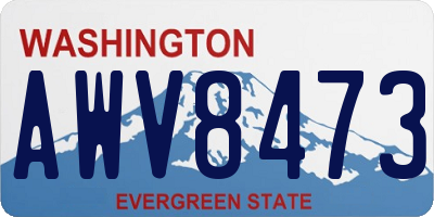 WA license plate AWV8473