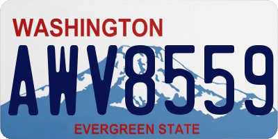 WA license plate AWV8559