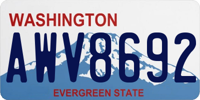 WA license plate AWV8692