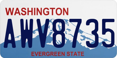 WA license plate AWV8735