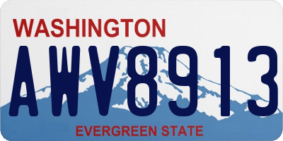 WA license plate AWV8913
