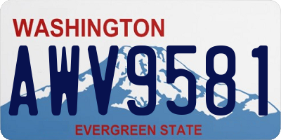 WA license plate AWV9581