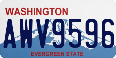 WA license plate AWV9596