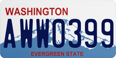 WA license plate AWW0399