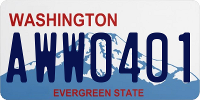 WA license plate AWW0401