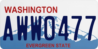 WA license plate AWW0477