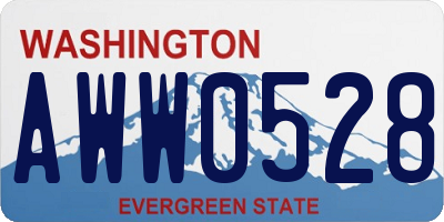 WA license plate AWW0528