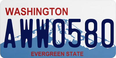 WA license plate AWW0580