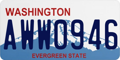 WA license plate AWW0946
