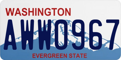 WA license plate AWW0967