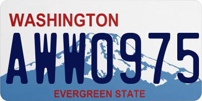 WA license plate AWW0975