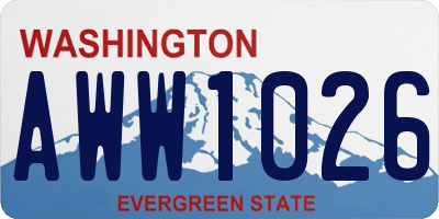WA license plate AWW1026