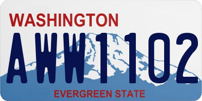 WA license plate AWW1102