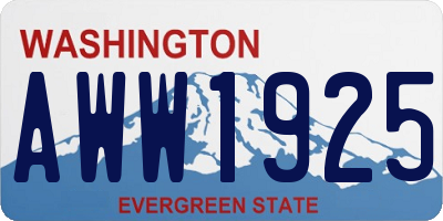 WA license plate AWW1925