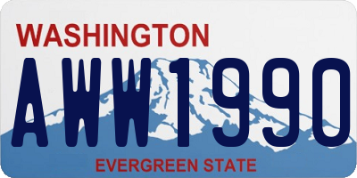 WA license plate AWW1990
