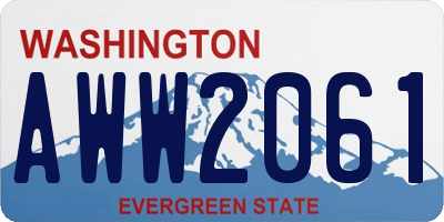 WA license plate AWW2061