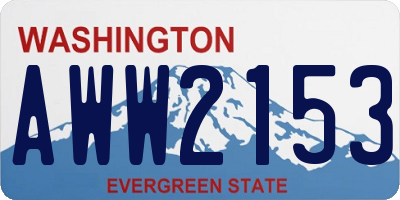 WA license plate AWW2153