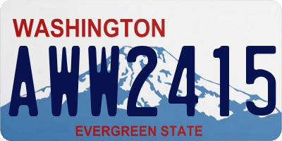 WA license plate AWW2415
