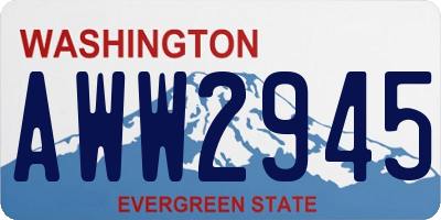 WA license plate AWW2945