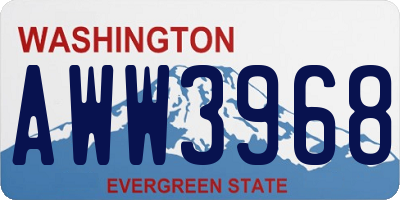 WA license plate AWW3968
