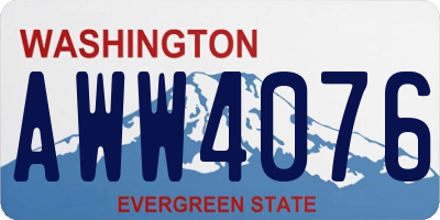 WA license plate AWW4076