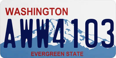 WA license plate AWW4103