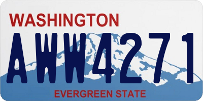 WA license plate AWW4271