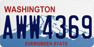 WA license plate AWW4369
