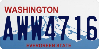 WA license plate AWW4716