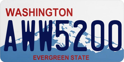 WA license plate AWW5200