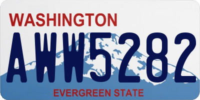 WA license plate AWW5282