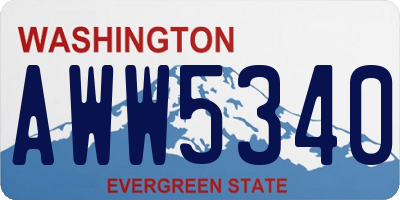 WA license plate AWW5340