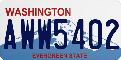 WA license plate AWW5402