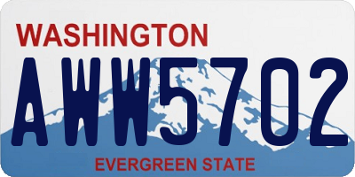 WA license plate AWW5702