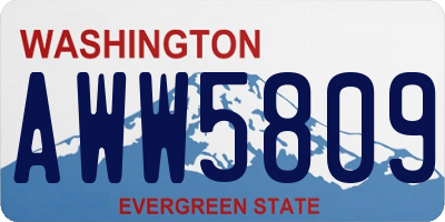 WA license plate AWW5809