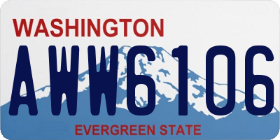 WA license plate AWW6106