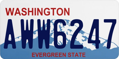 WA license plate AWW6247