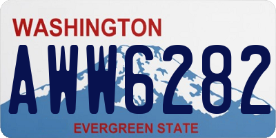 WA license plate AWW6282