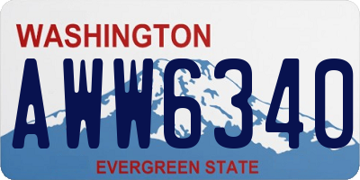 WA license plate AWW6340