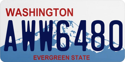 WA license plate AWW6480