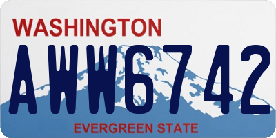 WA license plate AWW6742