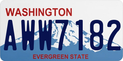 WA license plate AWW7182