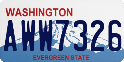 WA license plate AWW7326
