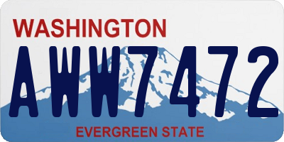 WA license plate AWW7472