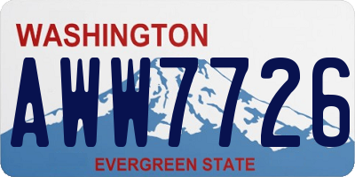 WA license plate AWW7726
