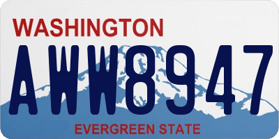 WA license plate AWW8947