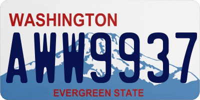 WA license plate AWW9937