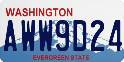 WA license plate AWW9D24